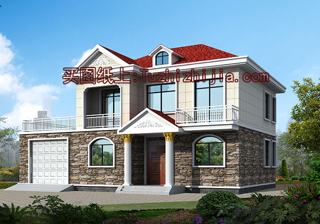私人二層農村小樓設計圖，外觀靚麗，富有現代氣息