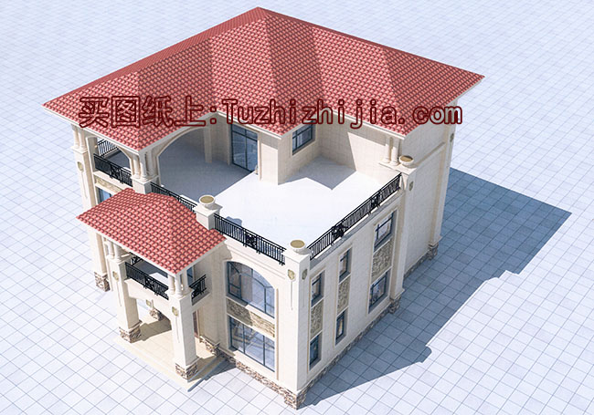 三層歐式豪華別墅設計方案,全套圖紙+效果圖