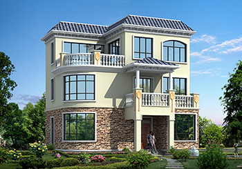 現代三層復式小別墅設計圖及外觀圖片,25萬造價