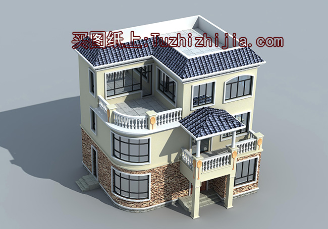 現代三層復式小別墅設計圖及外觀圖片,25萬造價