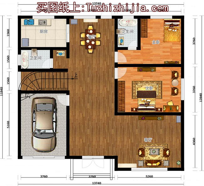 農(nóng)村三層帶車庫、帶露臺(tái)別墅設(shè)計(jì)圖,經(jīng)典自建別墅設(shè)計(jì)方案