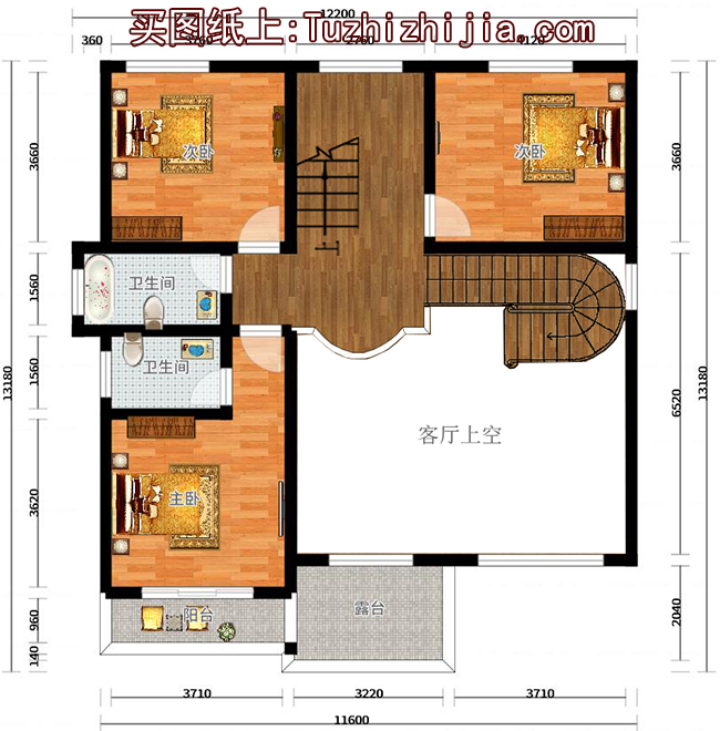 復式客廳挑空三層別墅設計圖，帶外觀效果圖片，推薦