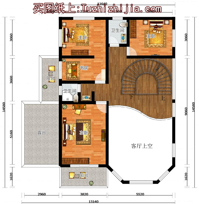 三層帶車庫農村別墅設計圖紙（含外觀效果圖）