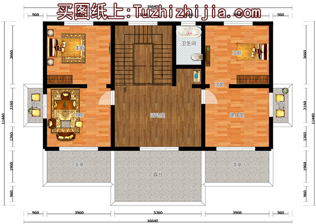 簡歐風格別墅設計圖帶外觀效果圖，三層140平米