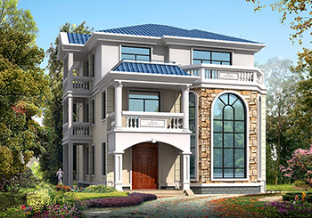 140平三層復式別墅設計圖及外觀效果圖