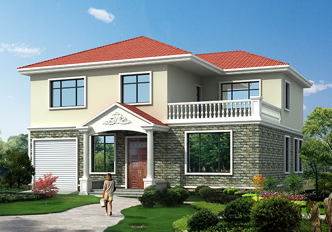 造價25萬農村二層小別墅設計圖，外觀效果圖美觀、精致