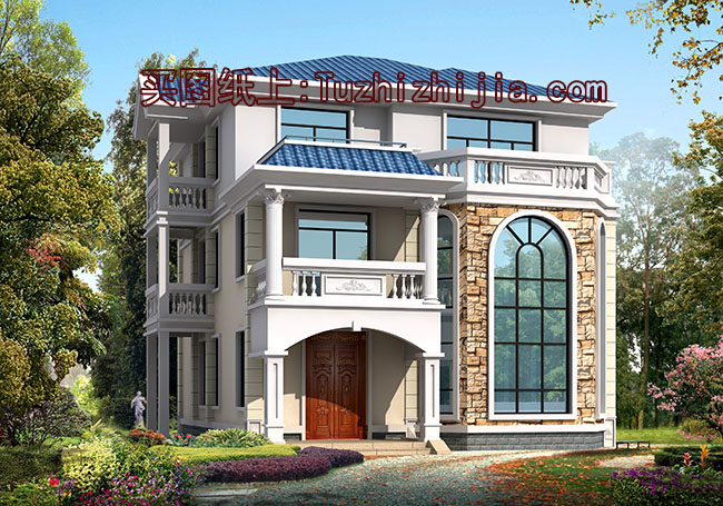 140平三層復式別墅設計圖及外觀效果圖