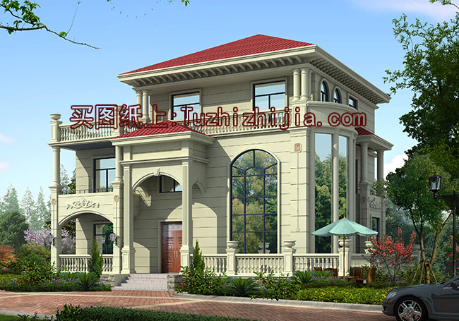 帶地下室三層復式別墅設計方案，全套設計圖+效果圖