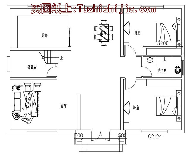 簡單農村自建二層樓房設計圖,南北通透