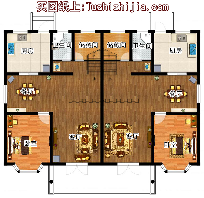 農村二層別墅設計圖,帶外觀效果圖,兄弟自建推薦