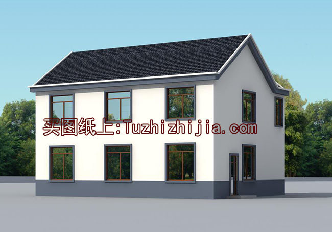  農村15萬元二層小樓設計圖，外觀簡潔、樸素，造價低