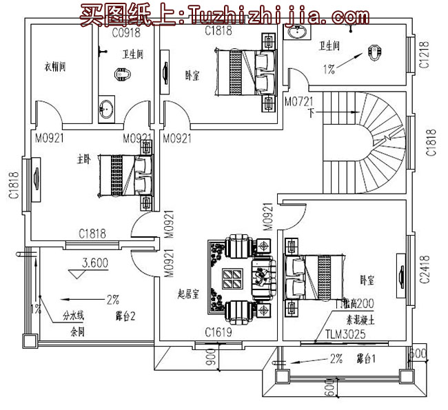 兩層三間農村房屋設計圖，新農村住宅方案推薦