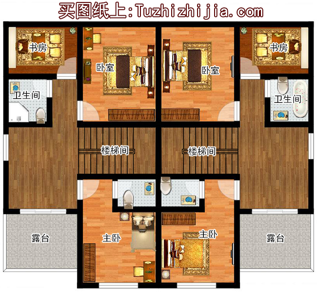 165平方米三層雙拼農村房屋設計圖大全14x12