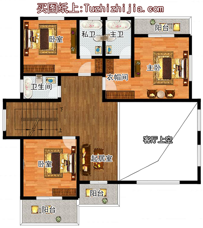 三層別墅設計施工圖紙（含外觀效果圖）帶車庫帶露臺