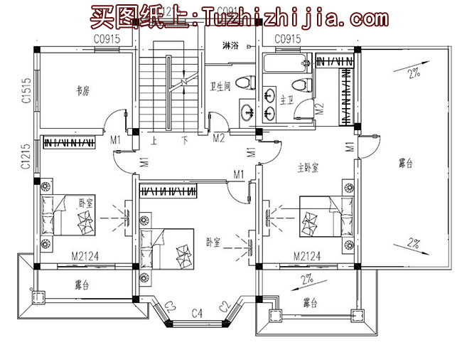大氣的美式三層別墅設計圖，外觀效果圖氣派、美觀