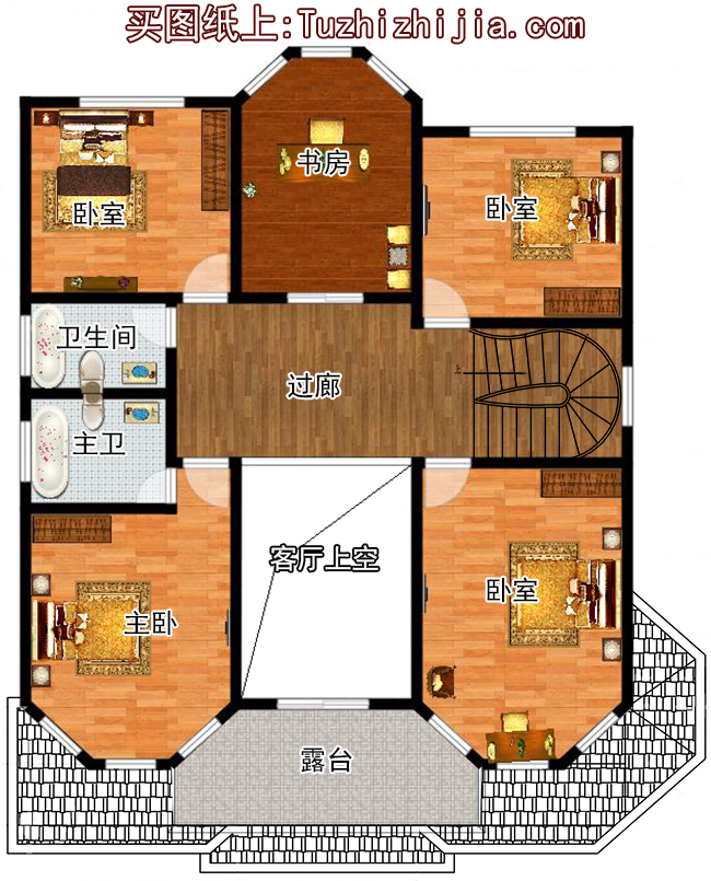 農村二層半樓房設計圖及效果圖，歐式風格