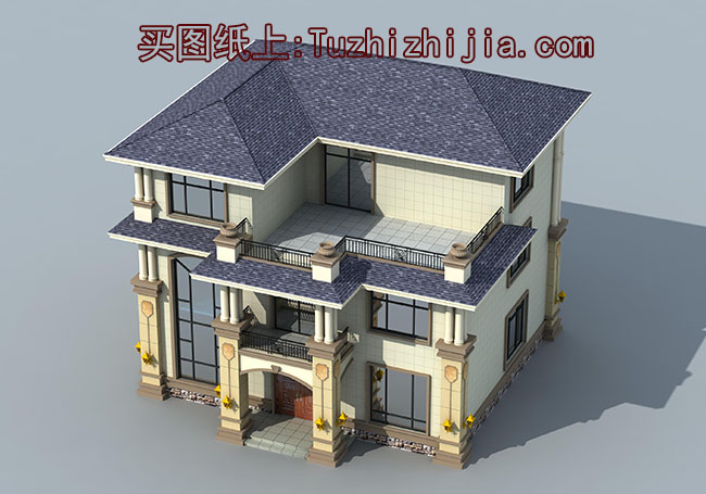 140平三層自建房別墅設計圖,外觀圖大氣、美觀