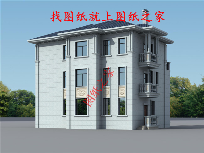 歐式風(fēng)格三層自建房設(shè)計圖,外觀高端大氣,彰顯業(yè)主的高貴品質(zhì)