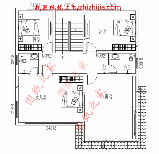 130平米徽式古典風格的三層自建房屋別墅設計圖紙,戶型合極佳,適合居住