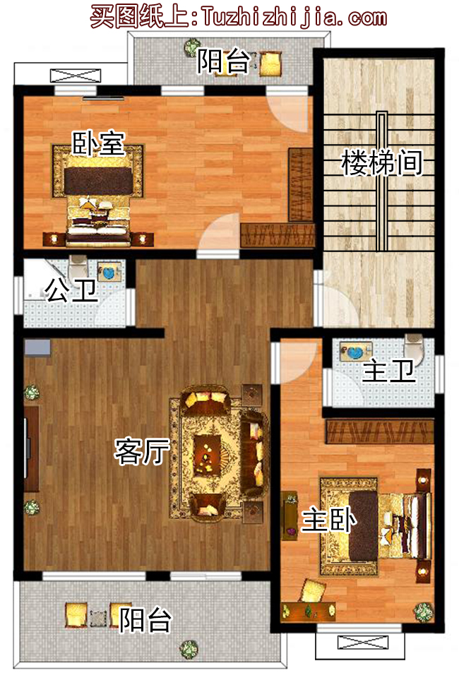 農(nóng)村四層復(fù)式房屋設(shè)計(jì)圖紙，占地105平方米預(yù)算35萬左右