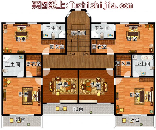 占地260平方米歐式四層別墅設計圖20X18米，造價108萬