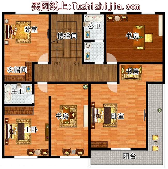 高端大氣四層復式別墅房屋設計圖，含外觀效果圖