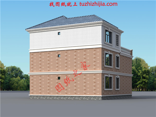 最新140平米三層自建房屋設計圖紙，本戶型帶小院