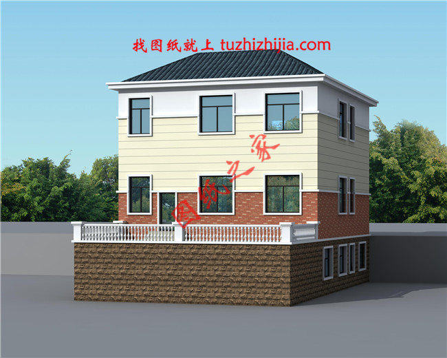 二層自建房屋設計圖,帶小院,帶地下室,外觀現代、時尚,內部布局合理