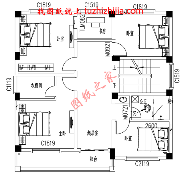 簡單實用的四層農村自建房屋設計圖，占地100平米左右