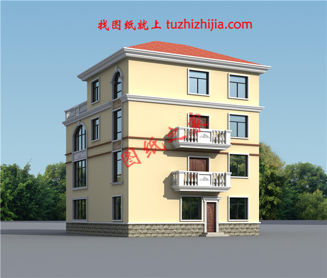 最新款高端大氣四層小別墅設計圖，一層客廳挑空設計，給您十足的空間感