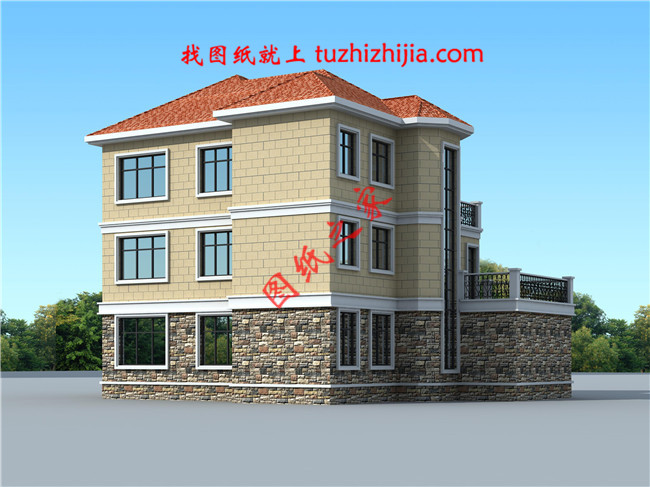 帶車庫三層自建別墅設計圖紙,客廳中空,外觀洋氣時尚,這款戶型非常受歡迎