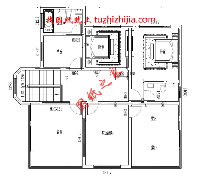 帶車庫三層自建別墅設計圖紙,客廳中空,外觀洋氣時尚,這款戶型非常受歡迎