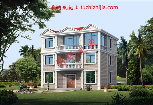 簡約時尚大方二層農(nóng)村別墅設(shè)計圖紙,占地120平米,大小適中