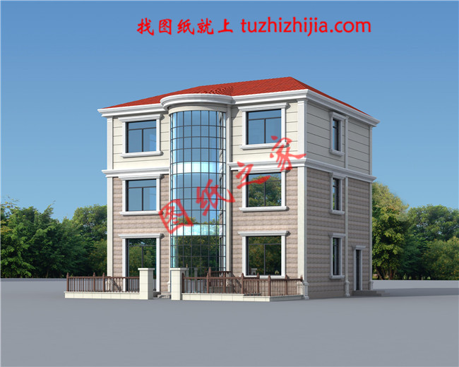 簡約時尚大方二層農(nóng)村別墅設(shè)計圖紙,占地120平米,大小適中