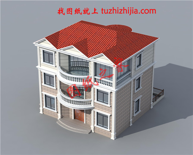 簡約時尚大方二層農(nóng)村別墅設(shè)計圖紙,占地120平米,大小適中