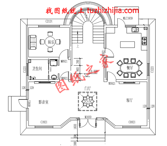 簡約時尚大方二層農(nóng)村別墅設(shè)計圖紙,占地120平米,大小適中