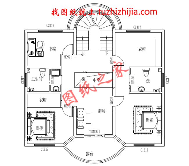 簡約時尚大方二層農(nóng)村別墅設(shè)計圖紙,占地120平米,大小適中