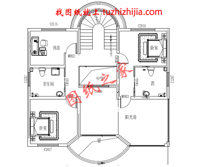 簡約時尚大方二層農(nóng)村別墅設(shè)計圖紙,占地120平米,大小適中