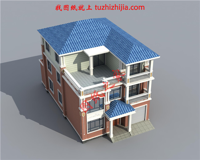 最新設計的三層農村別墅圖紙,帶車庫,帶露臺,占地150平米左右