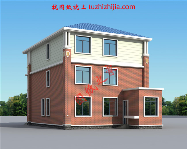 最新設計的三層農村別墅圖紙,帶車庫,帶露臺,占地150平米左右