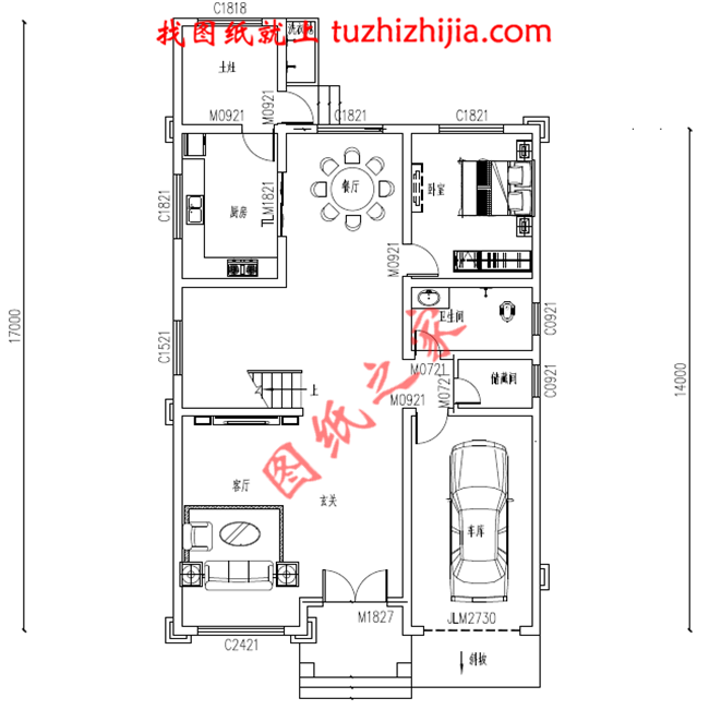 最新設計的三層農村別墅圖紙,帶車庫,帶露臺,占地150平米左右