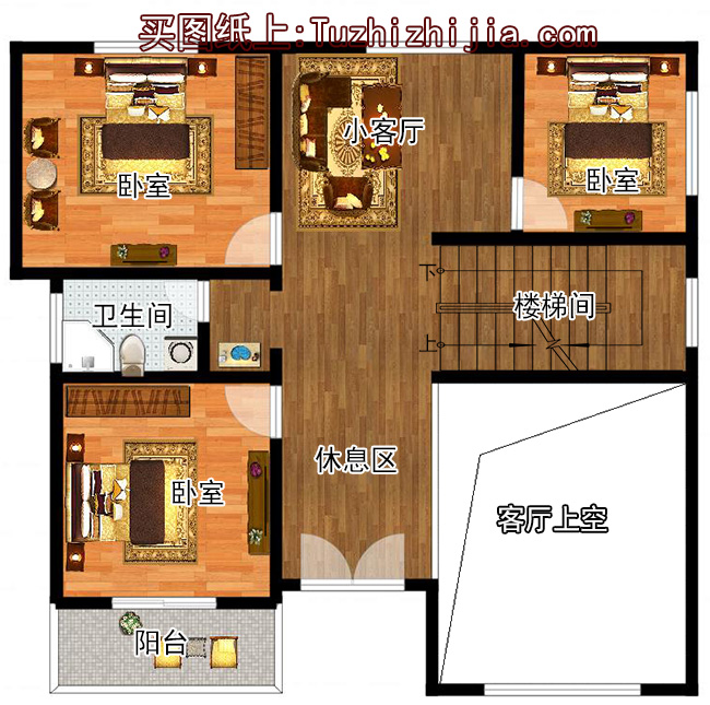 復式三層帶車庫簡歐小別墅設計圖，農村三層房屋設計圖