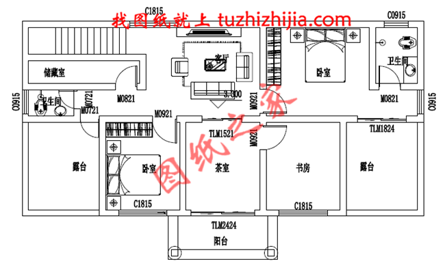 經典二層農村自建房屋別墅設計圖紙,占地110平米左右