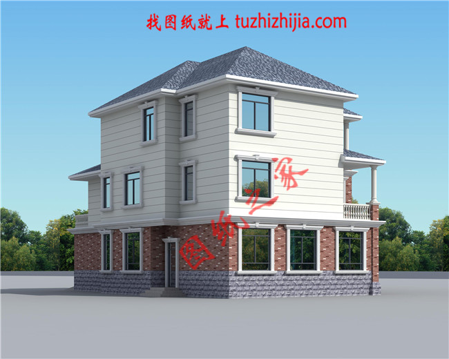 帶車庫三層農村小別墅設計圖,最新的設計,款式新穎