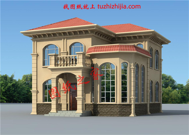 經濟實用型二層農村小別墅設計圖，造價25萬內，外觀看起來時尚