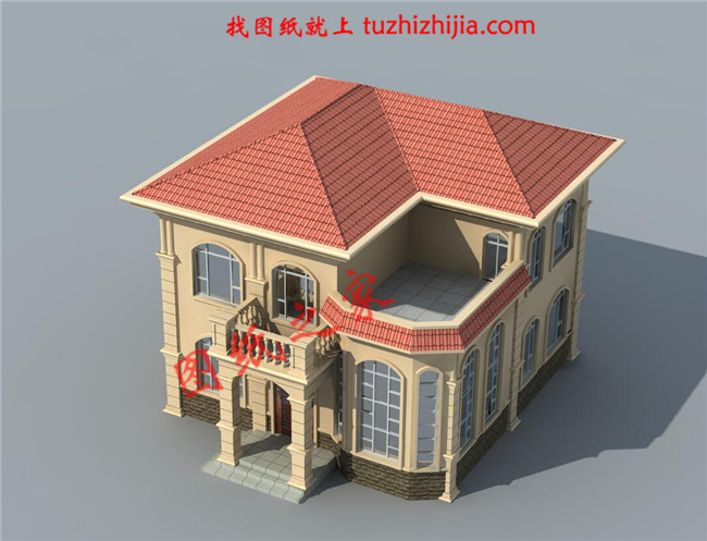 經濟實用型二層農村小別墅設計圖，造價25萬內，外觀看起來時尚