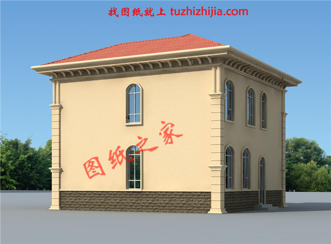 經濟實用型二層農村小別墅設計圖，造價25萬內，外觀看起來時尚