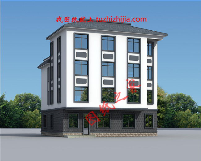 古典韻味的四層房屋設(shè)計圖，占地140平米左右，這樣的外觀配上紅木家具豈不美哉