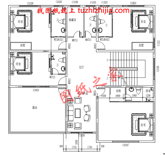 3層新農村房屋設計圖紙及效果圖，寬敞明亮，色彩搭配柔和，平米數較大
