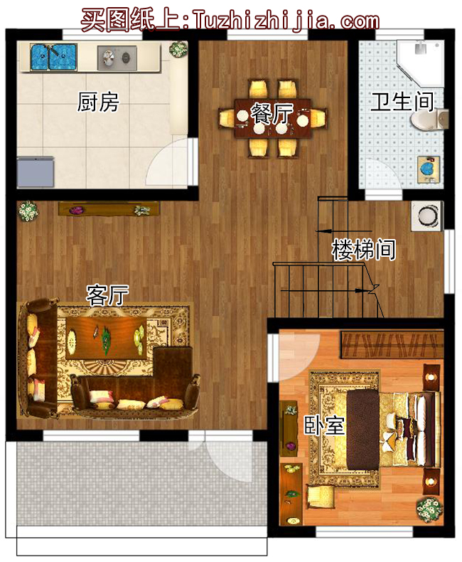 經典小戶型新農村房屋住宅設計圖，10萬左右